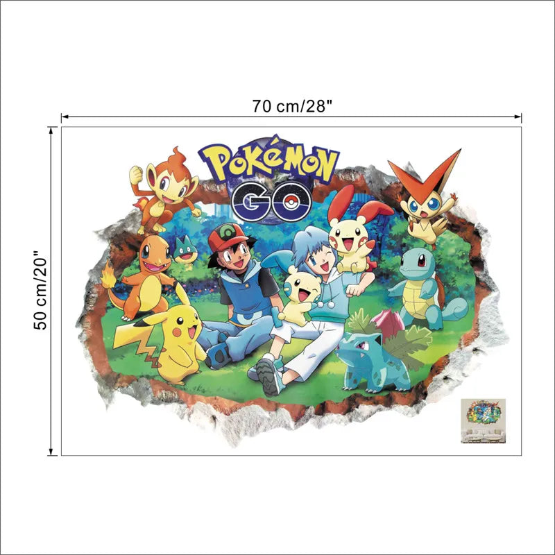 Cartoon Pokemon Pikachu Wandaufkleber