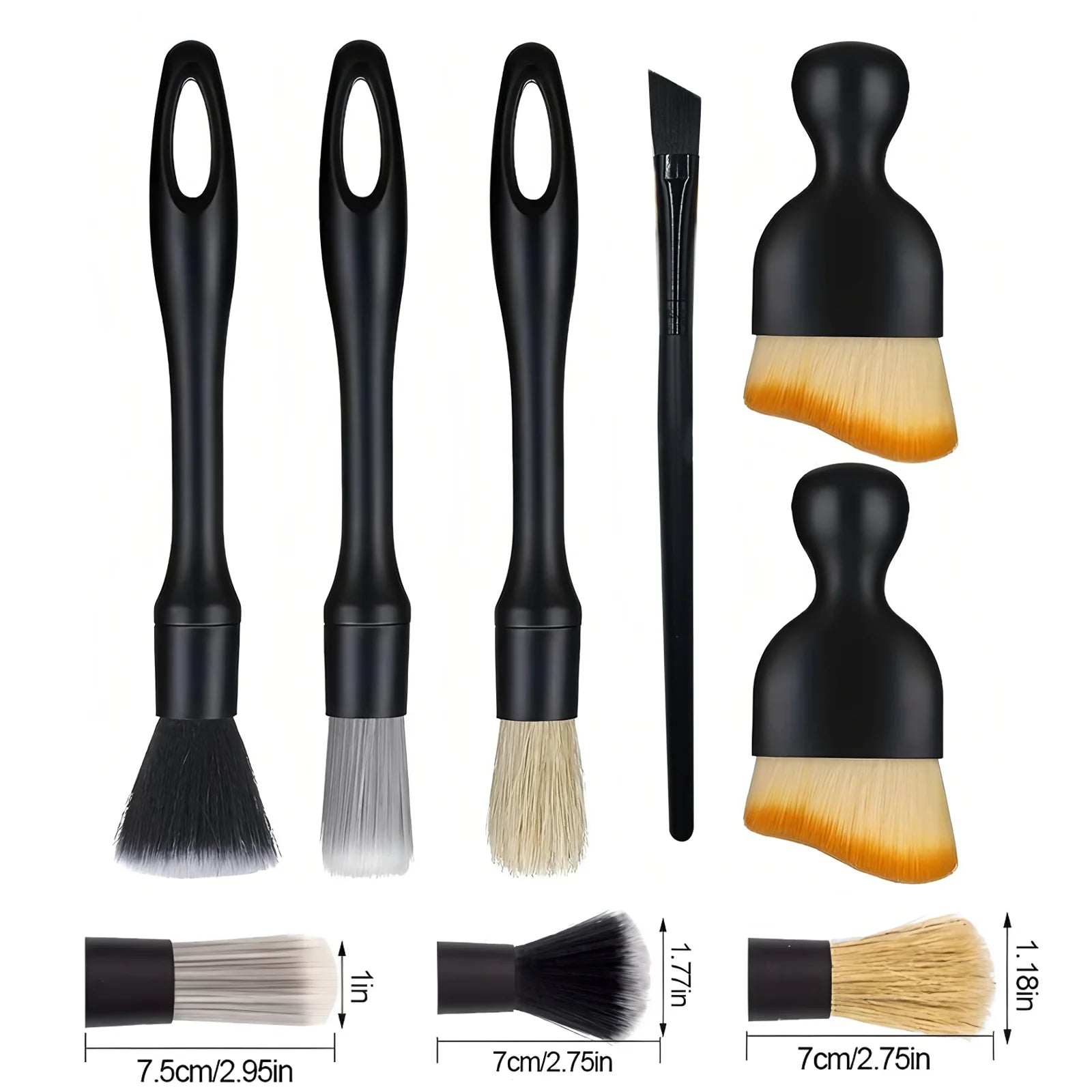 Auto-Detailing-Bürsten-Kit - Mikrofaser-Reinigungsbürsten für Innenraum & Felgen