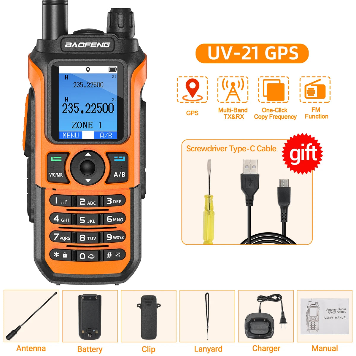 Baofeng UV 21 Pro Walkie-Talkie mit Wireless Copy