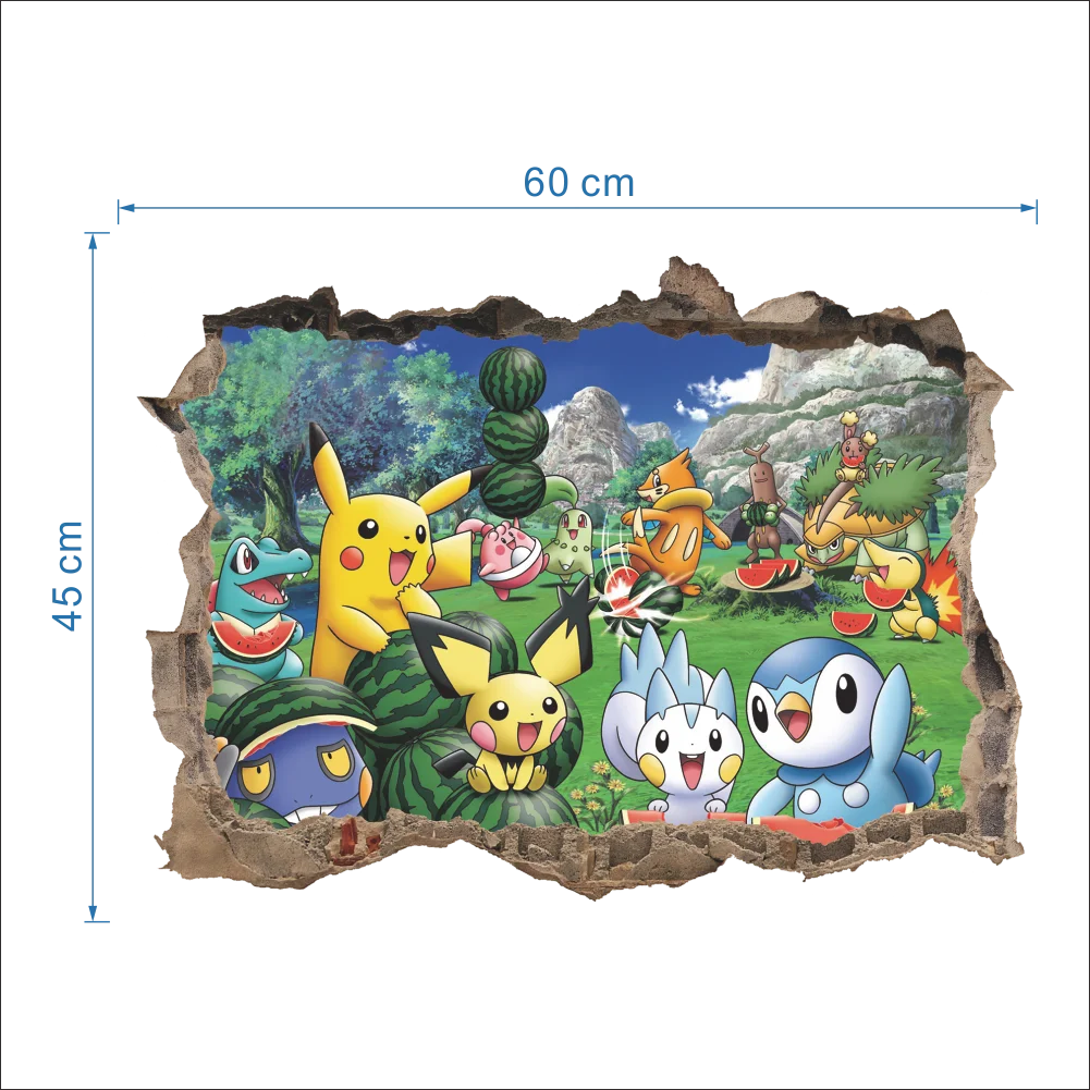 Cartoon Pokemon Pikachu Wandaufkleber