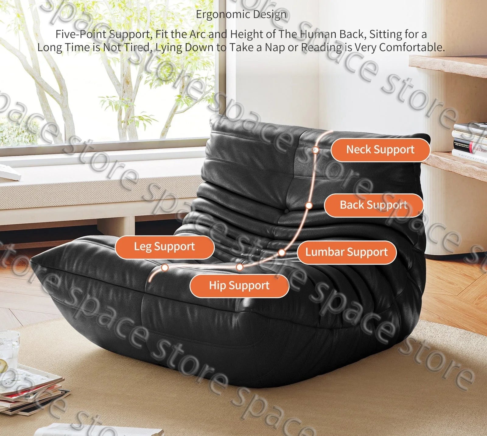 Caterpillar Lounge Sessel – Moderner Lazy Sofa für Balkon & Büro