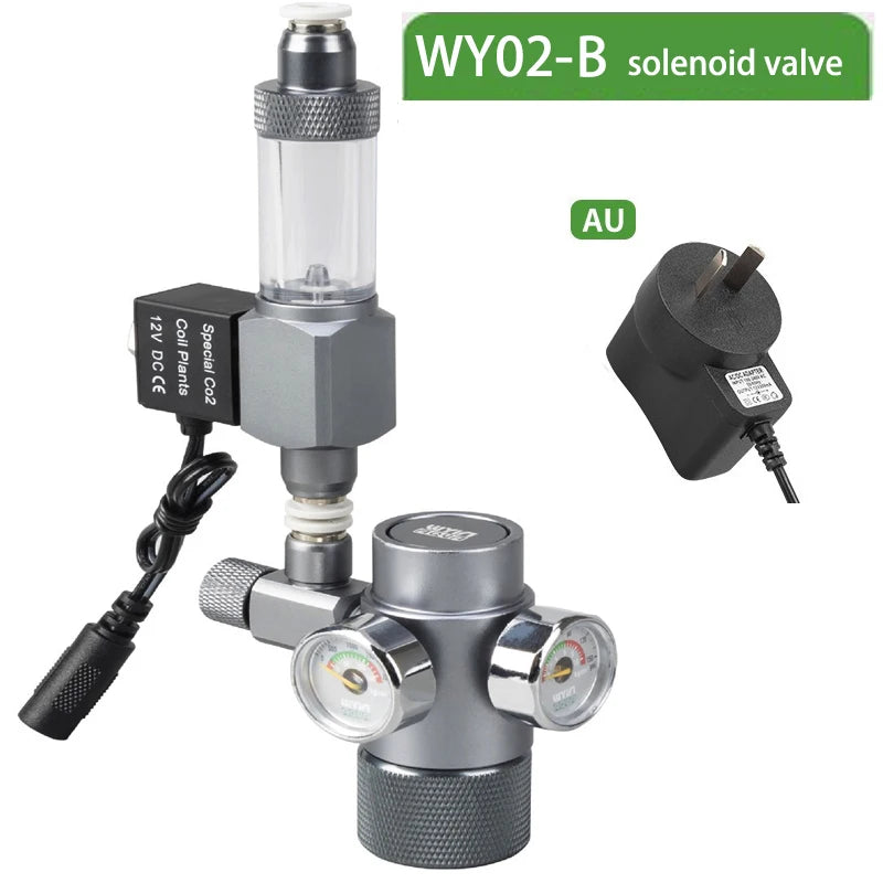 Aquarium DIY CO2 Pressure Reducing Valve Quick Insertion Bubble Gauge Electromagnetic Valve Fish Tank CO2 Regulator Equipment