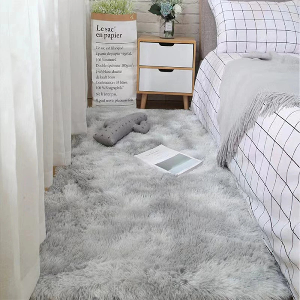 Weicher Bereichsteppich für Schlafzimmer