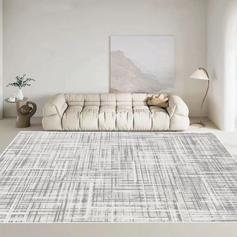 Luxus Wohnzimmer Teppich Grau - Moderner Flur Teppich waschbar für Schlafzimmer und Wohnbereich