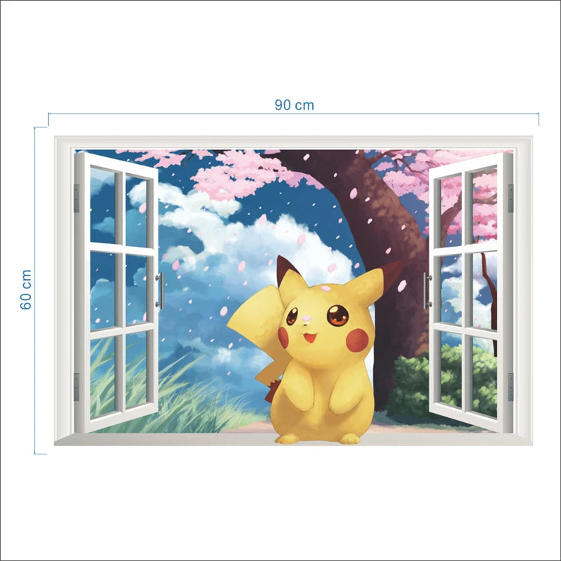 Cartoon Pokemon Pikachu Wandaufkleber