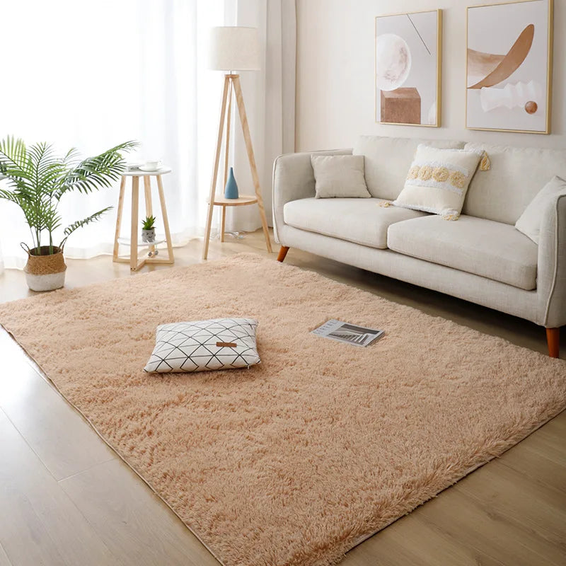 Weißer Flauschiger Teppich - Moderner Hochflor Teppich für Wohnzimmer, Schlafzimmer und Kinderzimmer