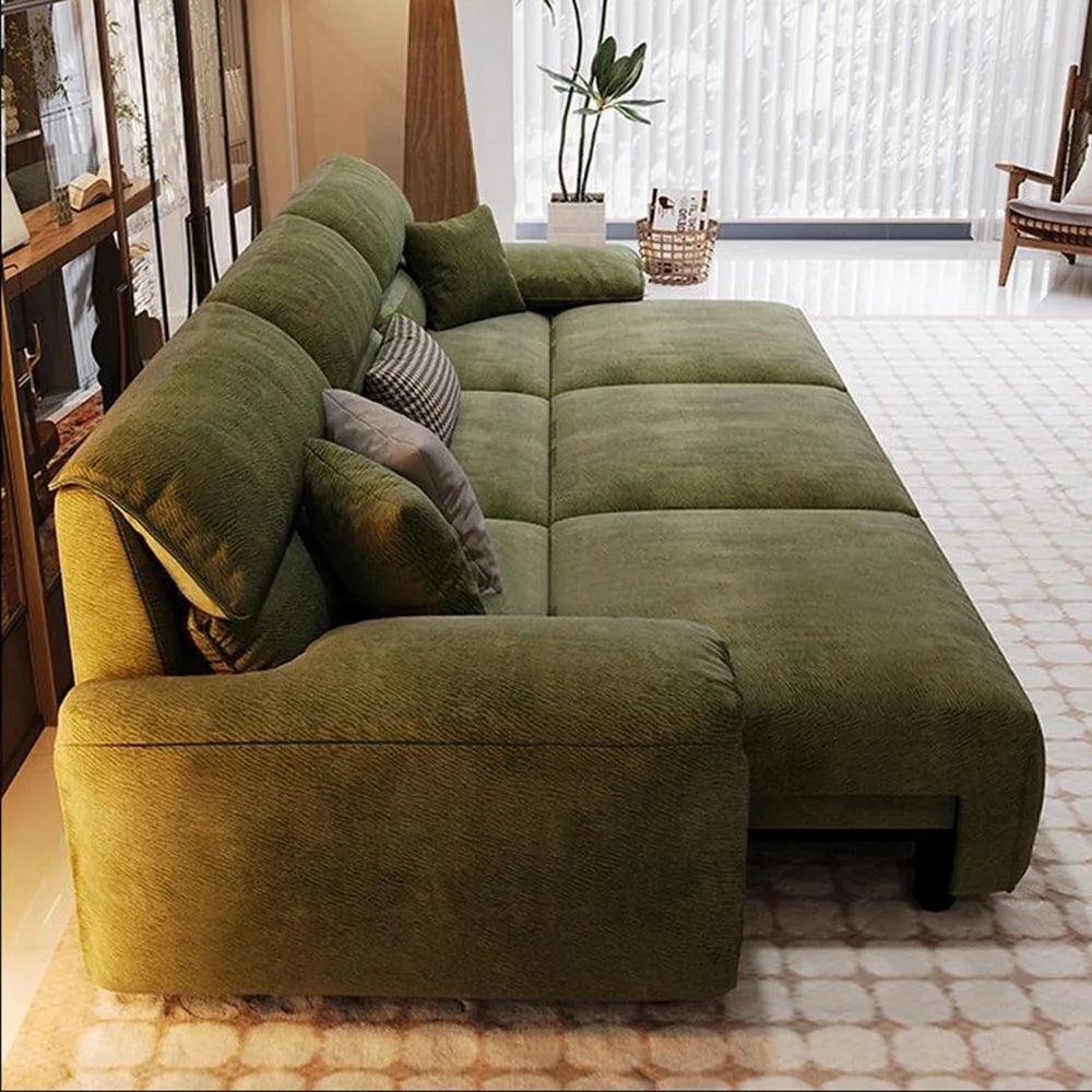 Italienisches Minimalistisches Schlafsofa - Elektrisch verstellbar Samt ohne Wandabstand