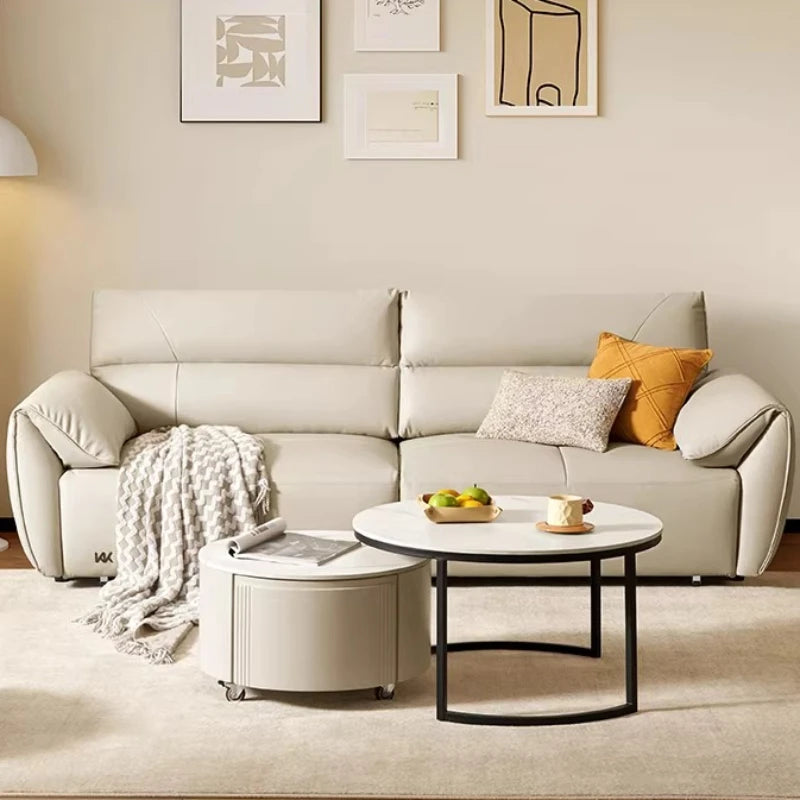 Lounge Luxury Living Room Sofas Multifunctional Balcony White Leather Living Room Sofas Designer Replica Muebles Home Furniture