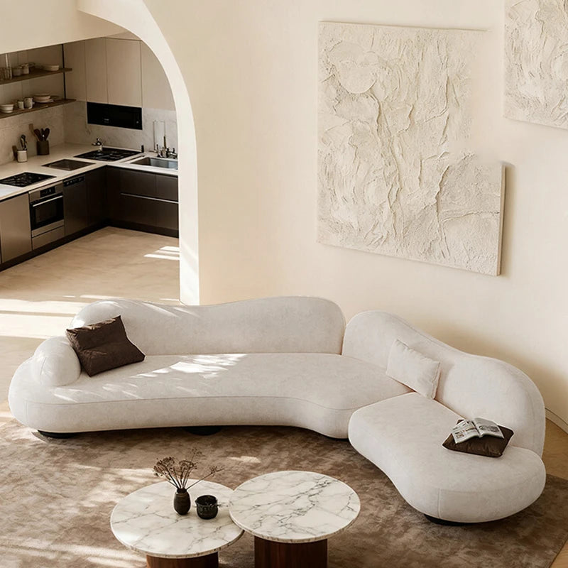 Sectional Modern Living Room Sofas Lazy Floor White Curved Living Room Sofas Relaxing Designer Muebles Postmodern Furniture