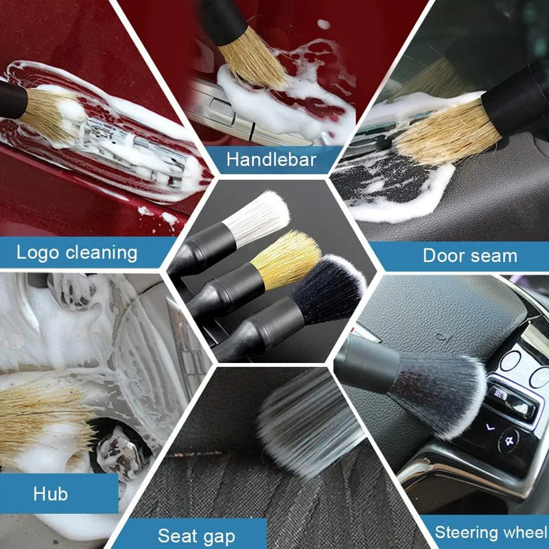Auto-Detailing-Bürsten-Kit - Mikrofaser-Reinigungsbürsten für Innenraum & Felgen