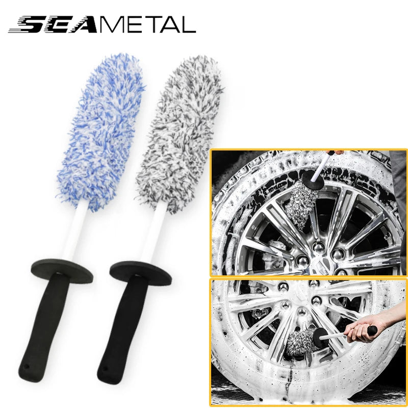 SEAMETAL Felgenbürste Premium - Plüsch-Waschhandschuh für Felgen & Speichen