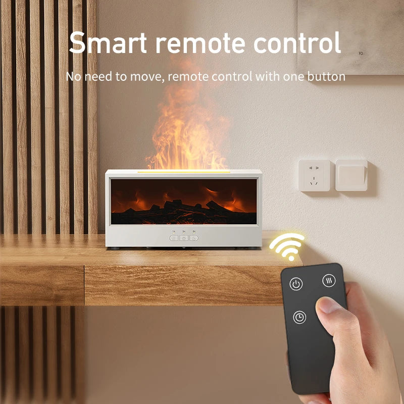 VISSKO Kamin-Luftbefeuchter mit LED-Flamme – 4-in-1 Aromatherapie