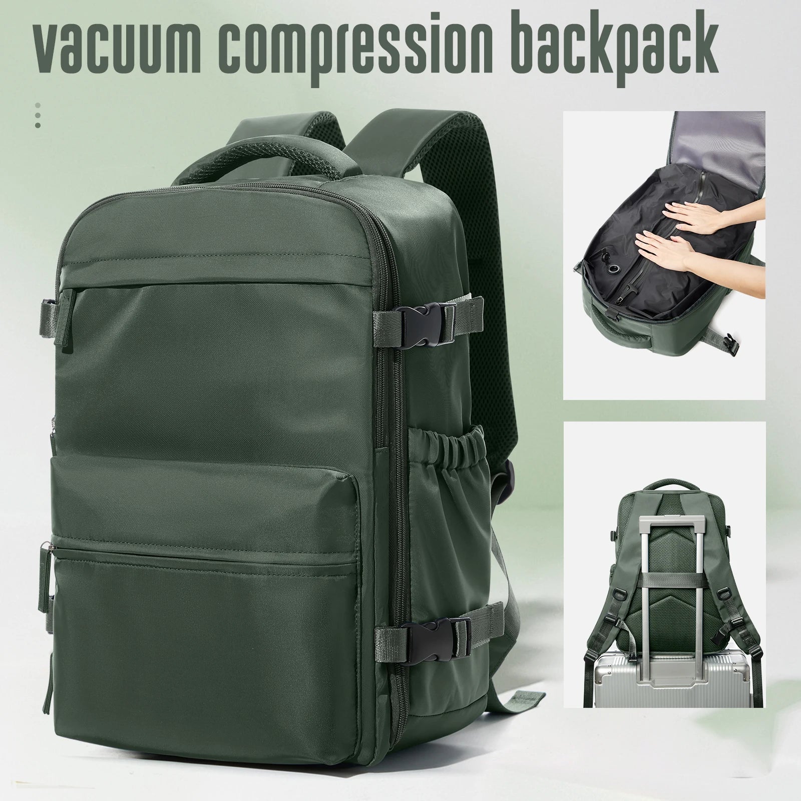 Vakuum Rucksack Reisetasche - Erweiterbarer Business Laptop Rucksack