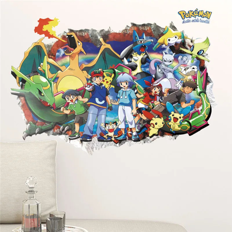 Cartoon Pokemon Pikachu Wandaufkleber