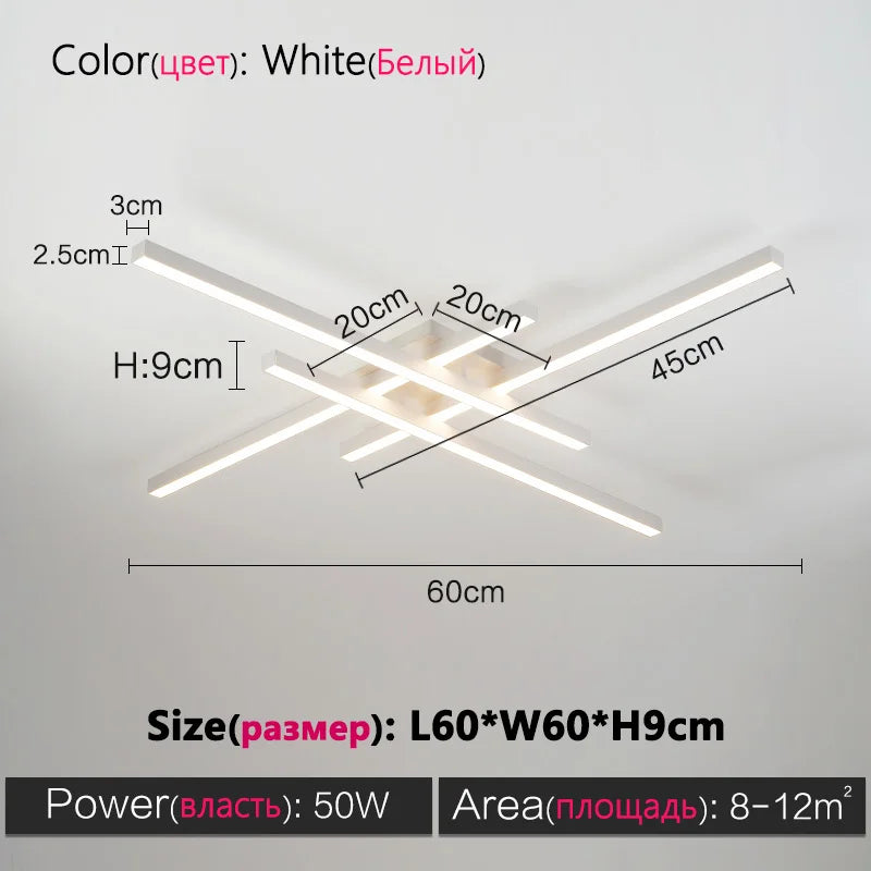 Schwarzer Quadratischer Kronleuchter Schlafzimmer Lampe