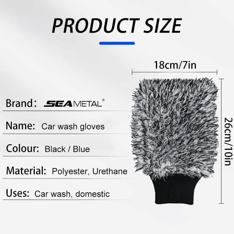 SEAMETAL Felgenbürste Premium - Plüsch-Waschhandschuh für Felgen & Speichen