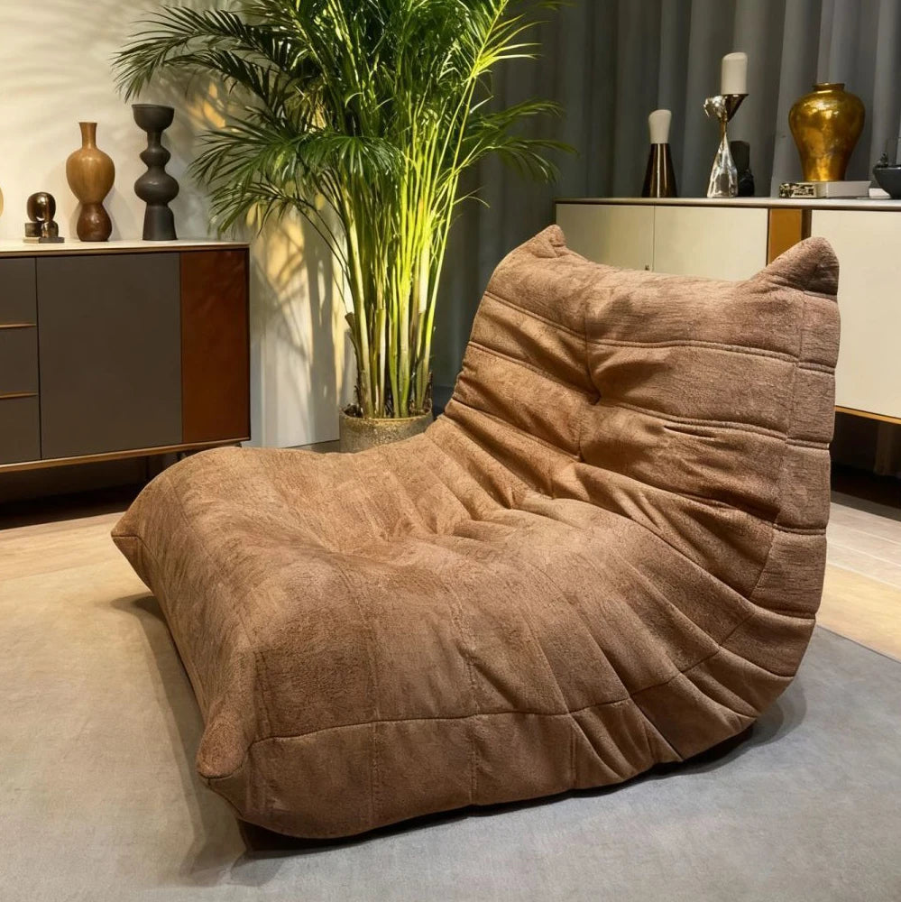 Bean Bag Chair Adult Fireside Chair Comfy Lazy Floor Sofa Chenille Single Sofa Couch Memory Foam Chair for Living Room Bedroom