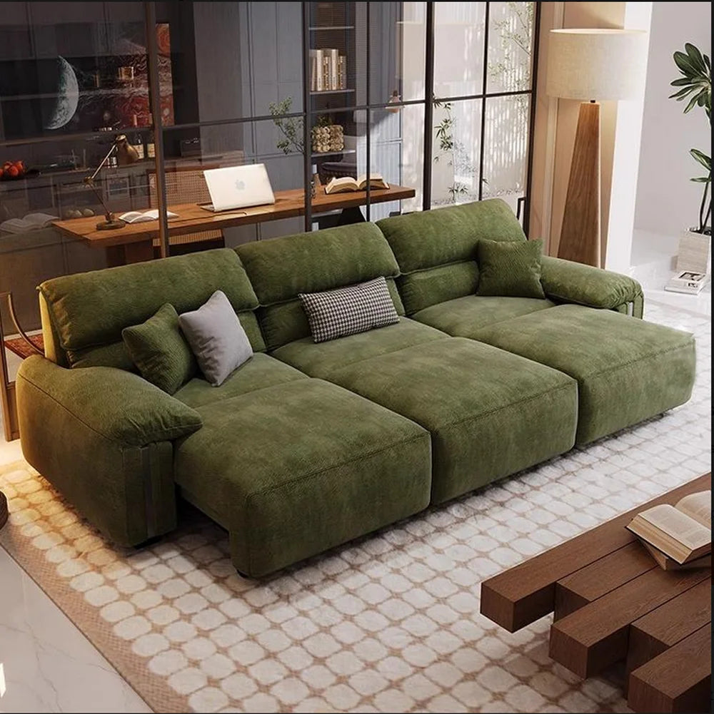 Italienisches Minimalistisches Schlafsofa - Elektrisch verstellbar Samt ohne Wandabstand