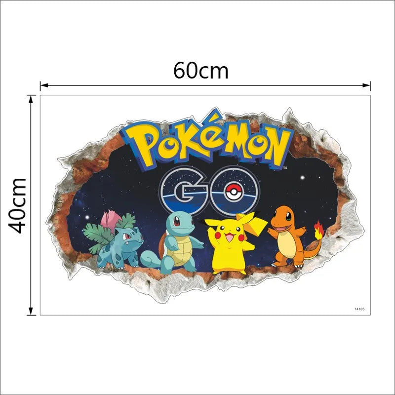 Cartoon Pokemon Pikachu Wandaufkleber