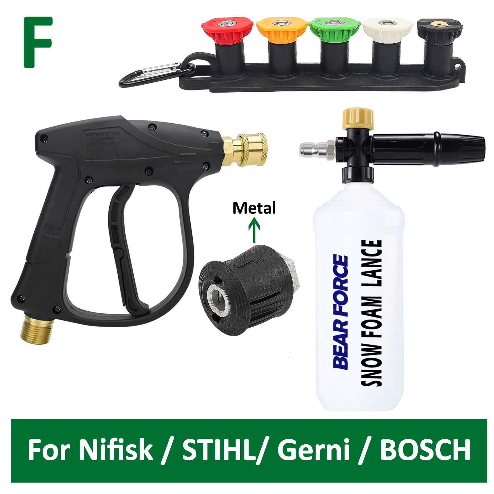 Pressure Washer Water Gun for Car Cleaning Hose Connector For Karcher Nilfisk Parkside Bosch Quick connector nozzles