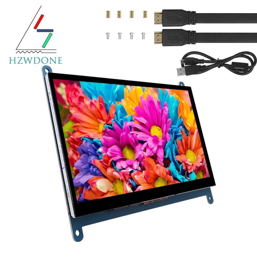 7 Zoll Raspberry Pi Monitor 1024x600 IPS Touchscreen - HDMI Display für Pi 4/3/2/B/B+/A+