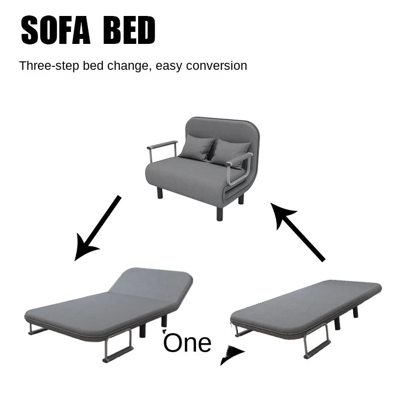 IHOME 65cm Graues Schlichtes Klappsofa-Bett