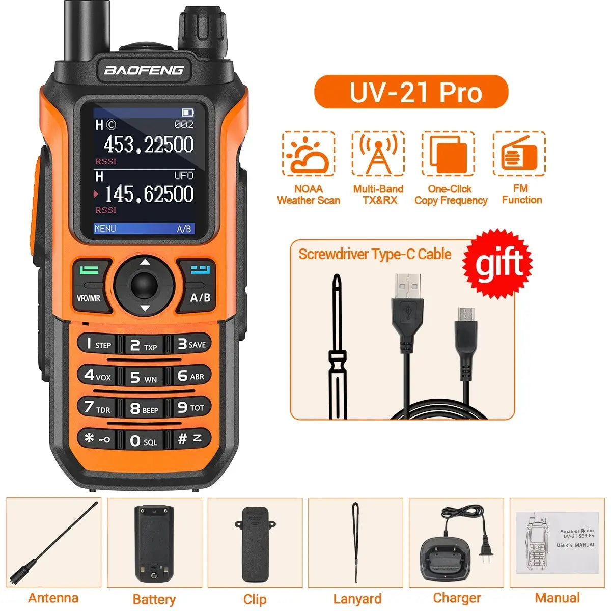 Baofeng UV 21 Pro Walkie-Talkie mit Wireless Copy