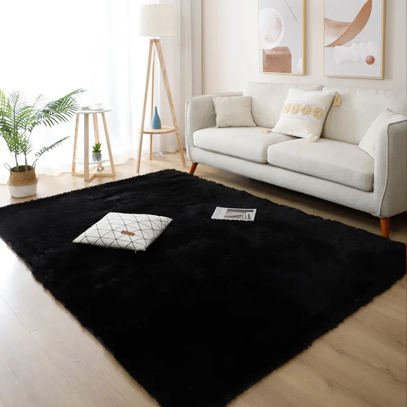 Weißer Flauschiger Teppich - Moderner Hochflor Teppich für Wohnzimmer, Schlafzimmer und Kinderzimmer