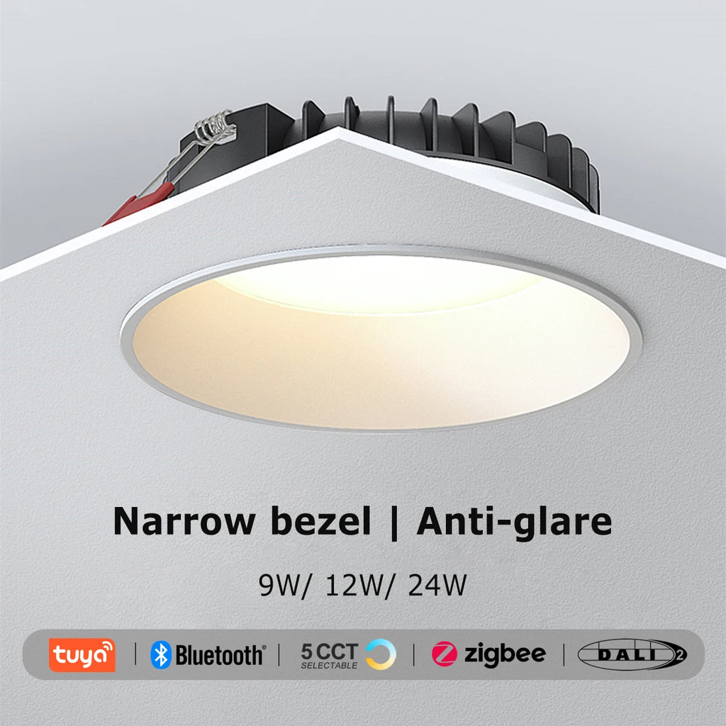 Zigbee 5 CCT Schaltbar Matter DALI Einbau-LED Schmaler Rand