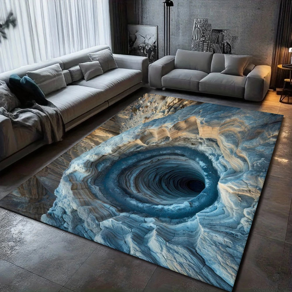 3D Loch Illusions-Teppich, Realistischer Höhlen Bodenteppich