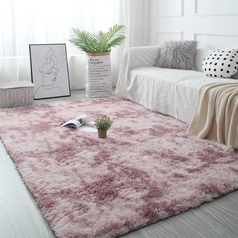 Weißer Flauschiger Teppich - Moderner Hochflor Teppich für Wohnzimmer, Schlafzimmer und Kinderzimmer