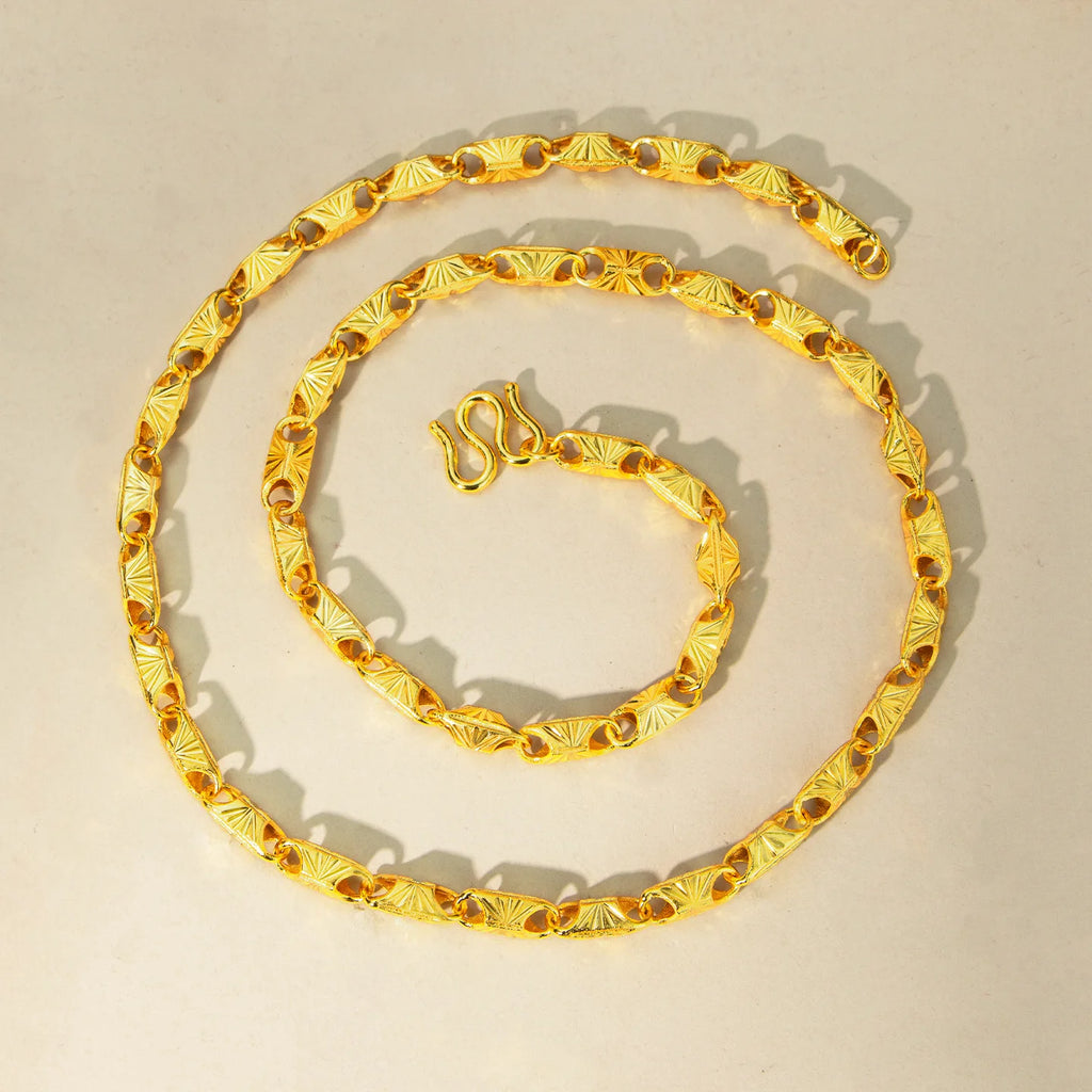 Luxus Echtgold Schmuck 24k Zertifizierte Quadrat-Halskette