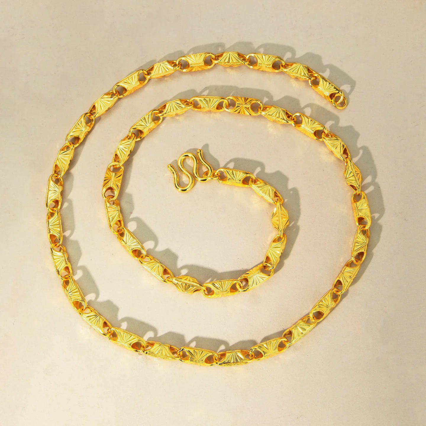 Luxus Echtgold Schmuck 24k Zertifizierte Quadrat-Halskette