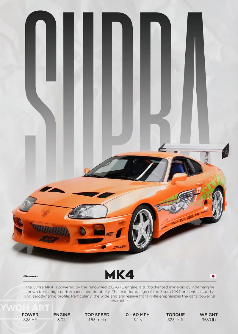 Berühmte Autos Poster - S14 F430 SF90 AMG GT R34 F40 Leinwand Wandkunst für Wohnzimmer