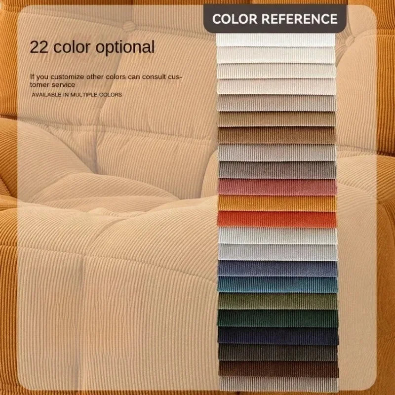 Elegant Italian Compressed Sofa Minimalist Retro Corduroy Sofa Bed Foldable Washable Customizable For Living Room