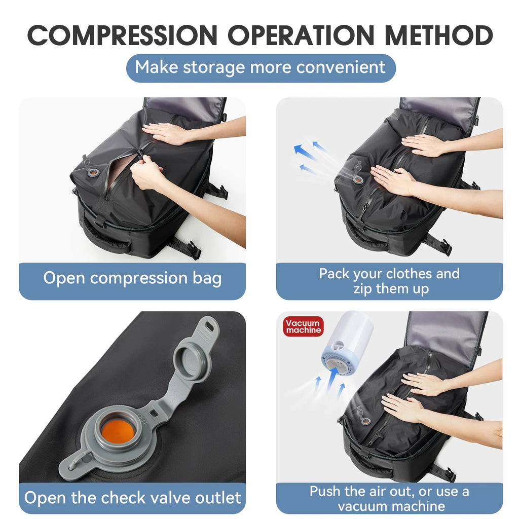 Vakuum Rucksack Reisetasche für Herren - Große Kapazität Business Laptop Rucksack