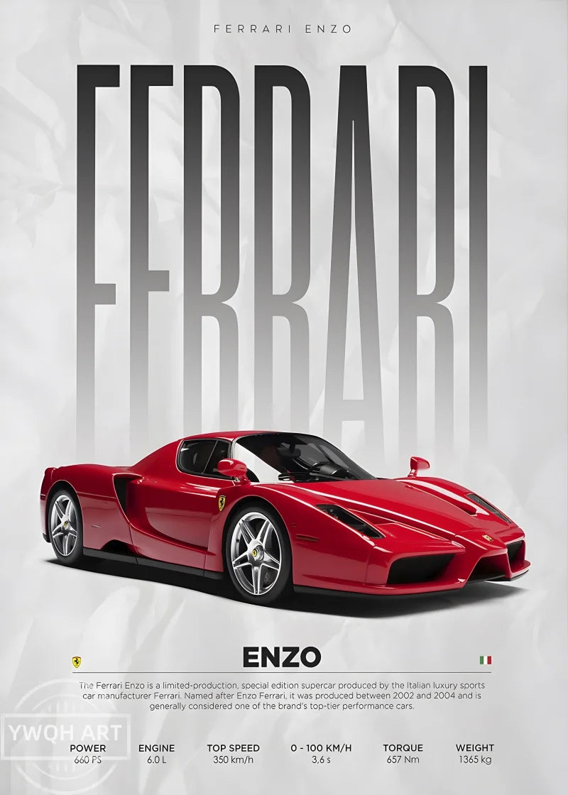 Berühmte Autos Poster - S14 F430 SF90 AMG GT R34 F40 Leinwand Wandkunst für Wohnzimmer