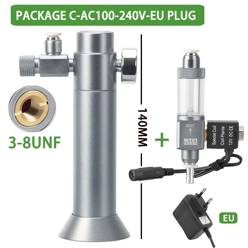Aquarium CO2 Druckminderer Set – Magnetventil mit Blasenzähler