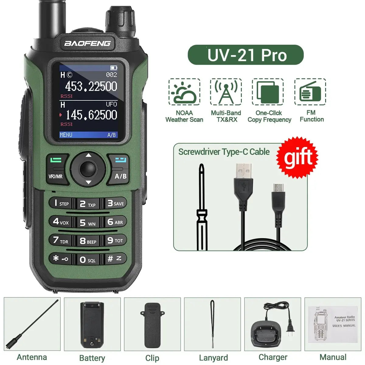 Baofeng UV 21 Pro Walkie-Talkie mit Wireless Copy