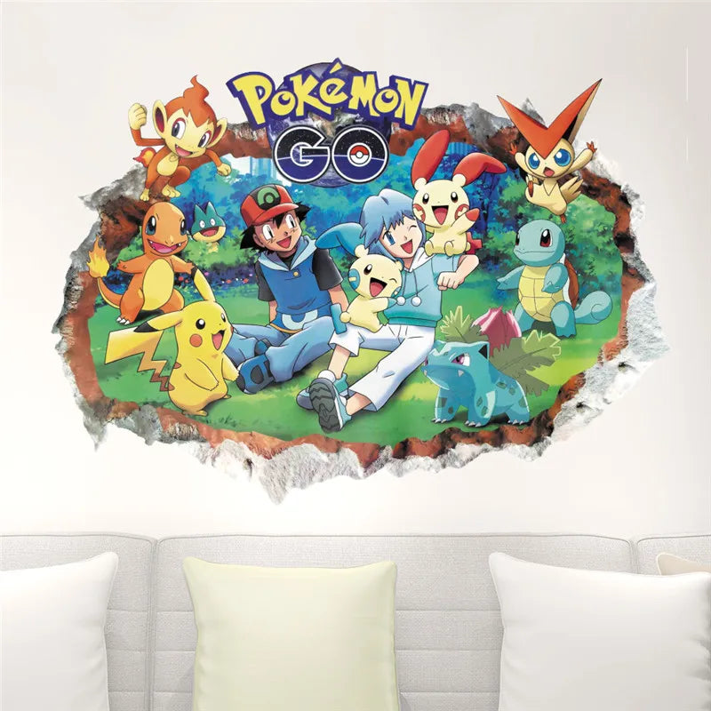Cartoon Pokemon Pikachu Wandaufkleber