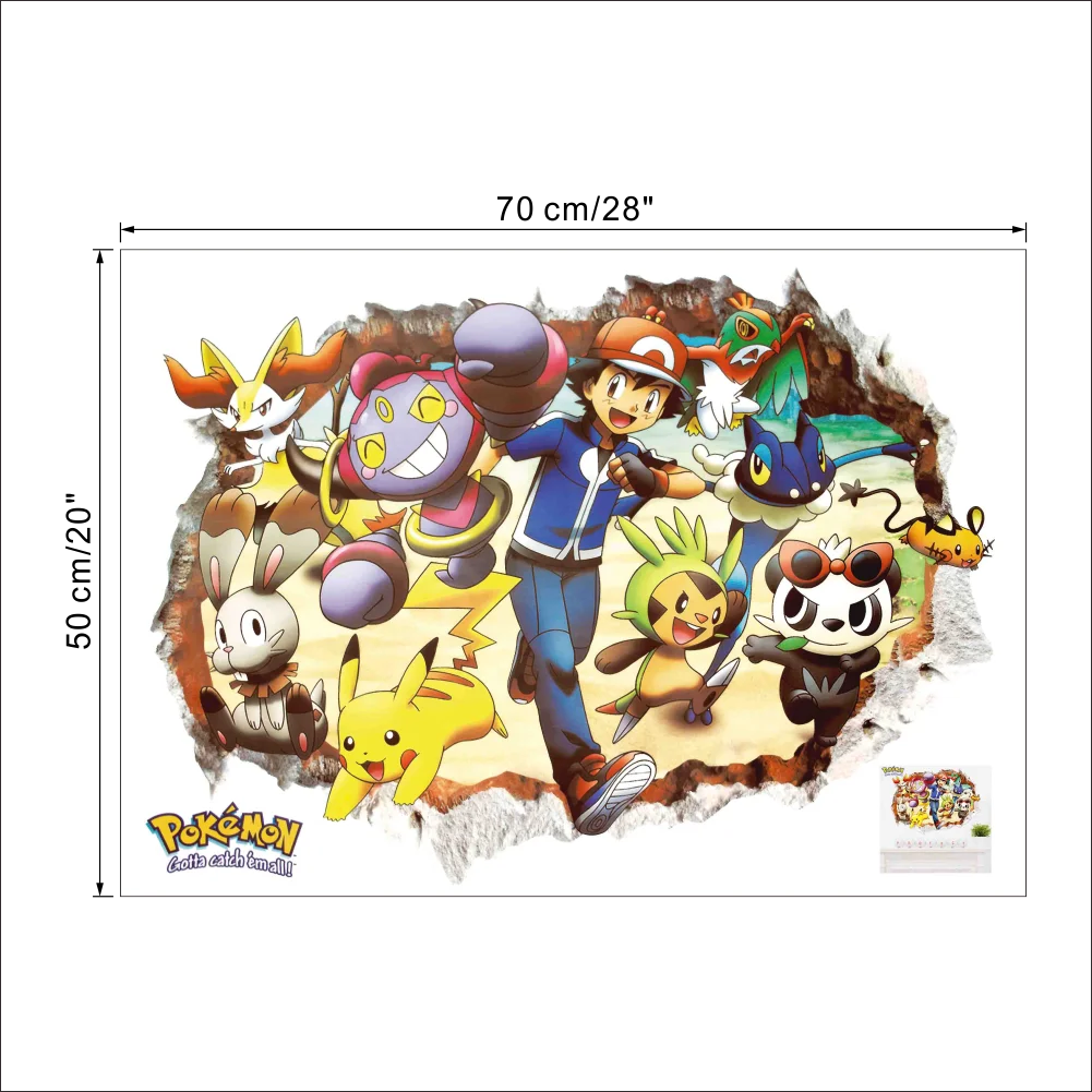 Cartoon Pokemon Pikachu Wandaufkleber