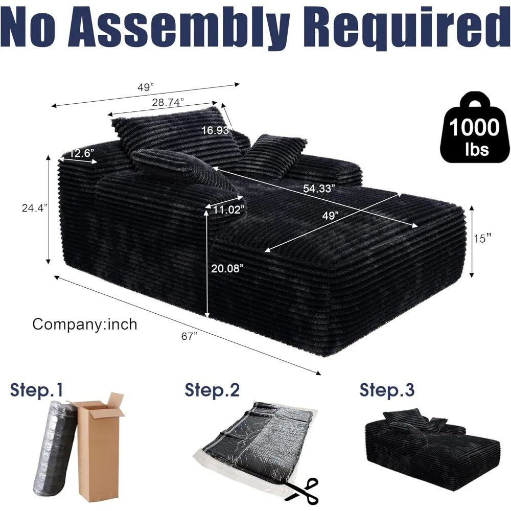 67 Zoll Sessel, Cloud Komfort Couch Sofa-Bett