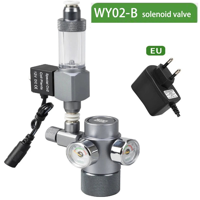Aquarium DIY CO2 Pressure Reducing Valve Quick Insertion Bubble Gauge Electromagnetic Valve Fish Tank CO2 Regulator Equipment