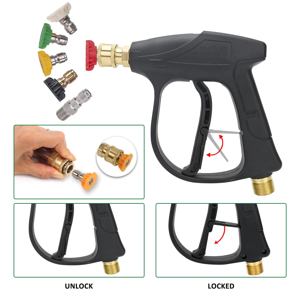 Pressure Washer Water Gun for Car Cleaning Hose Connector For Karcher Nilfisk Parkside Bosch Quick connector nozzles