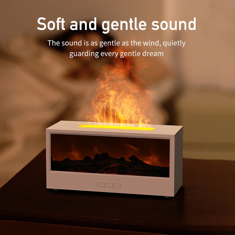 VISSKO Kamin-Luftbefeuchter mit LED-Flamme – 4-in-1 Aromatherapie