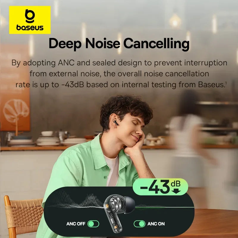 Baseus Bass EP10 NC -43dB Noise Cancelling Ohrhörer
