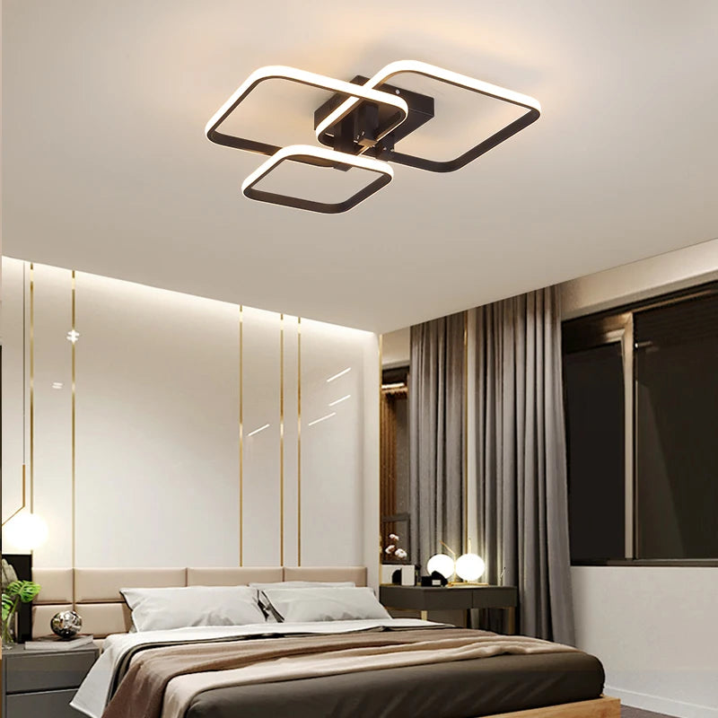 Moderne LED Deckenleuchter Schwarz/Weiß - Dimmbare Wohnzimmer Lampe mit 3-6 Armen