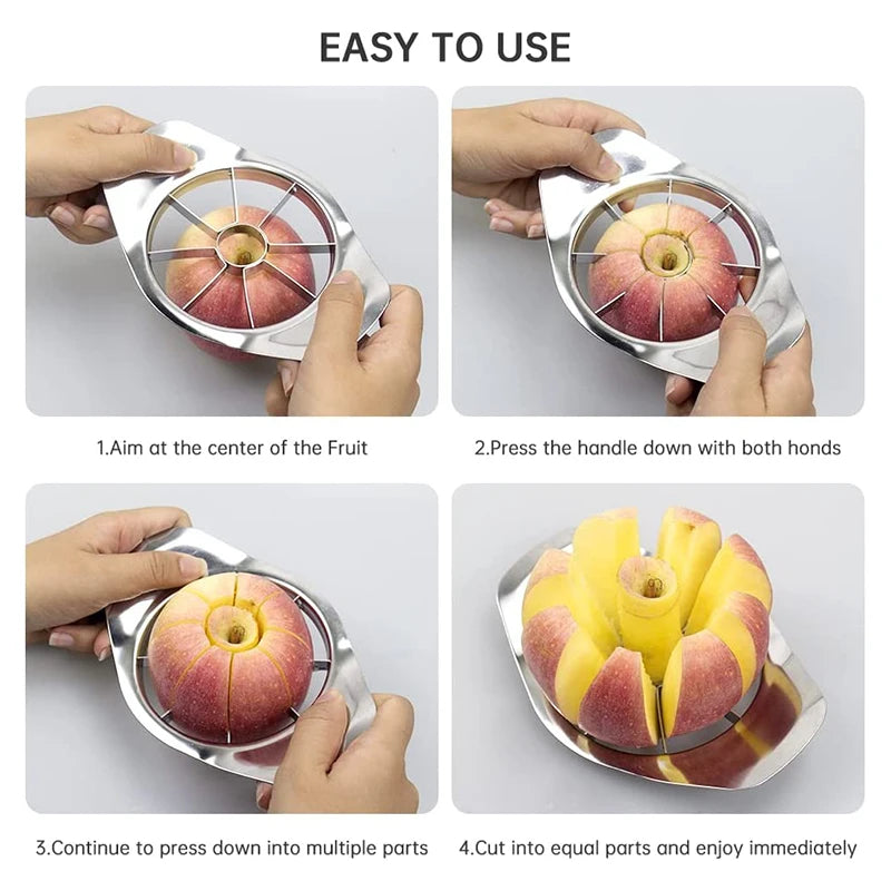 Edelstahl Apfelteiler – 8 Spalten, Obstschneider & Gemüseschneider