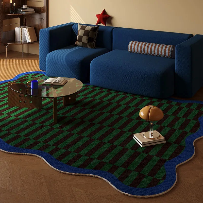 Retro Modern Gestreifter Wohnzimmer Teppich