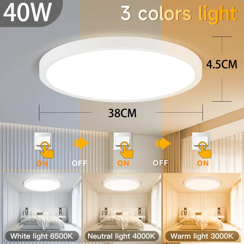 LED Deckenlampe AC220V 3 Farben Dimmbar